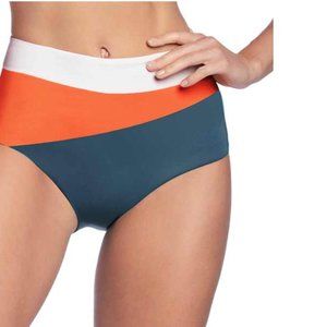 Maaji Reversible Veranda Iris Bikini Bottom Colorblock High waist Sz Large NWOT